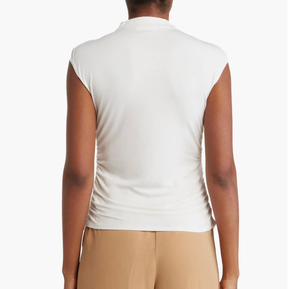 CALVIN KLEIN RUCHED CAP SLEEVELESS TOP