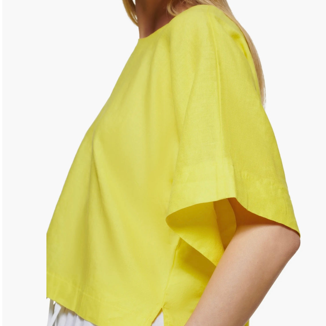 DKNY LINEN DROP SHOULDER TOP