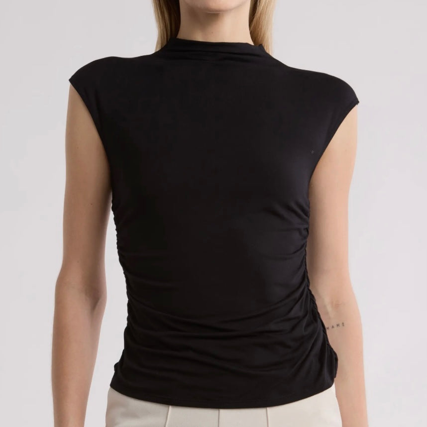 CALVIN KLEIN MOCK NECK SLEEVELESS TOP