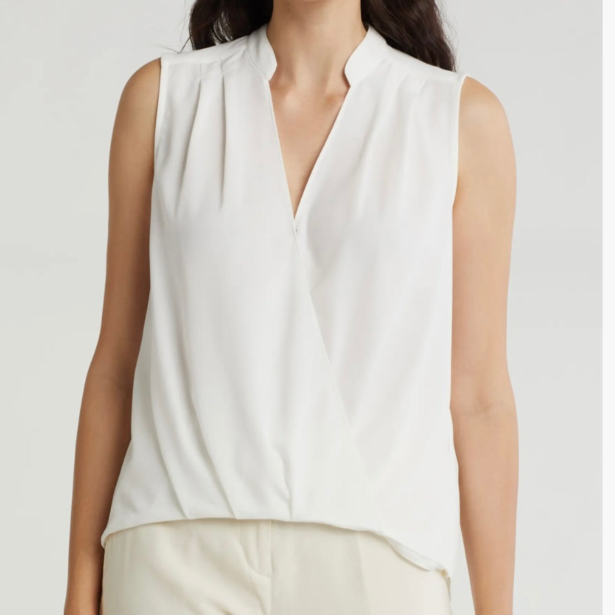 DKNY SURPLICE SLEEVELESS TOP