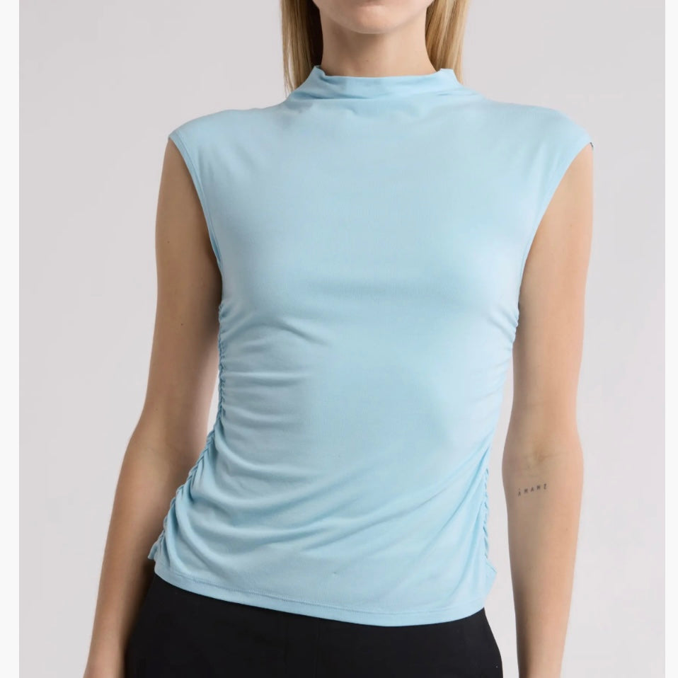 CALVIN KLEIN MOCK NECK SLEEVELESS TOP