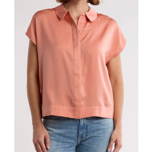 DKNY SATIN TRIM CAMP SHIRT