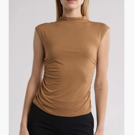 CALVIN KLEIN MOCK NECK SLEEVELESS TOP