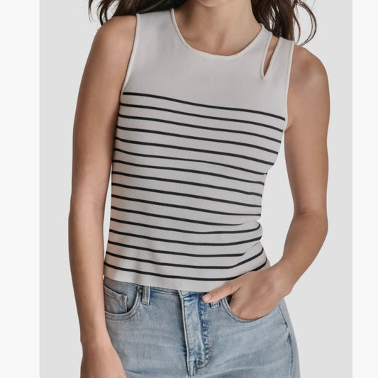 DKNY STRIPE SWEATER TANK