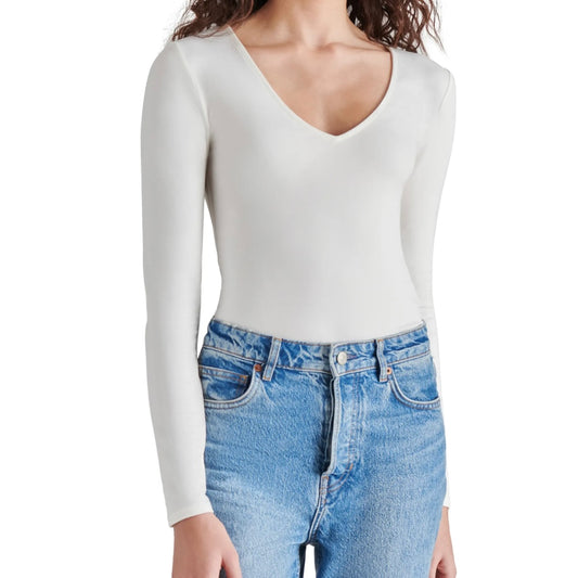 STEVE MADDEN LONG SLEEVE V-NECK BODYSUIT