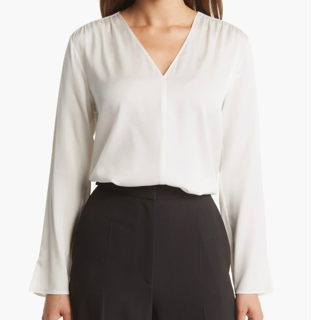 BOSS LORE STRETCH SILK BLOUSE