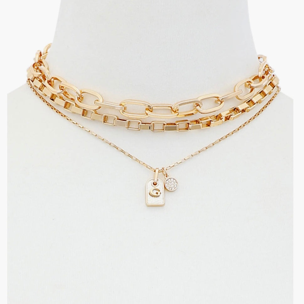 GUESS LOGO DOG TAG NECKLACE