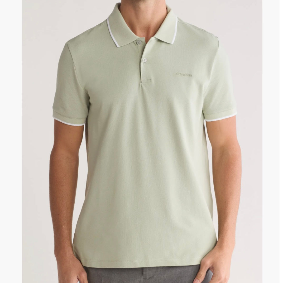 CALVIN KLEIN STRETCH PIQUÉ SOLID POLO