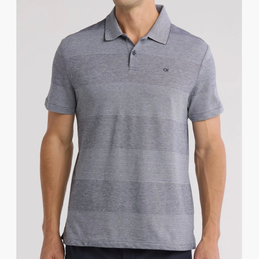 CALVIN KLEIN WIDE JACQUARD POLO