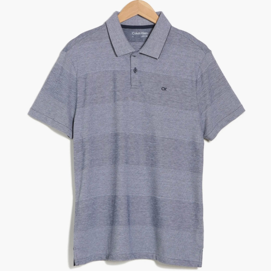 CALVIN KLEIN WIDE JACQUARD POLO