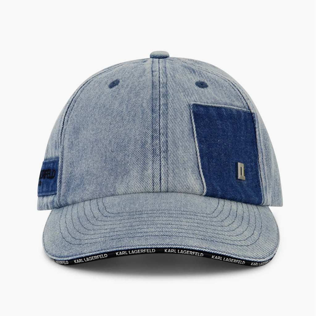 KARL LAGERFELD PATCHWORK DENIM CAP