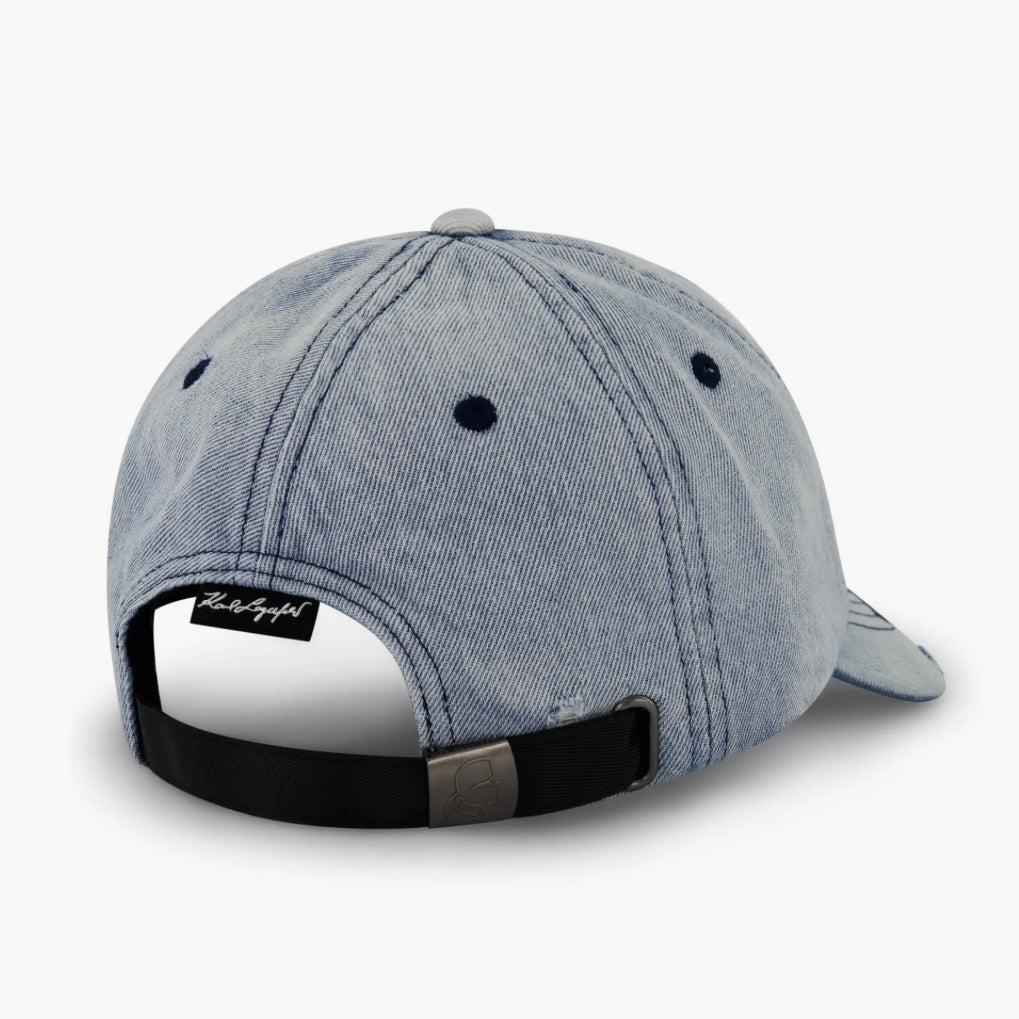 KARL LAGERFELD DISTRESSED DENIM CAP