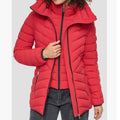 DKNY SHORT STRETCH HOODED PACKABLE PUFFER JACKET
