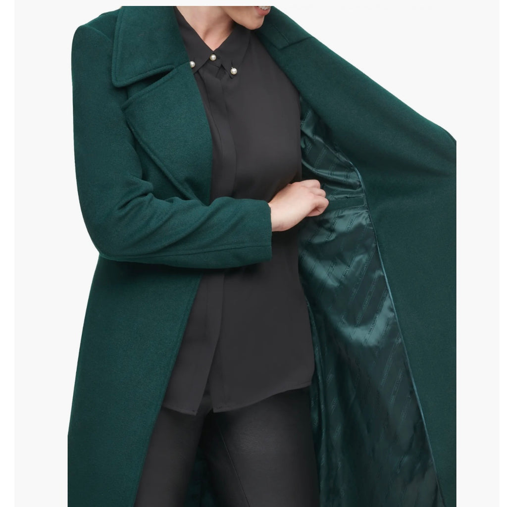 KARL LAGERFELD PARIS WOOL BLEND WRAP COAT