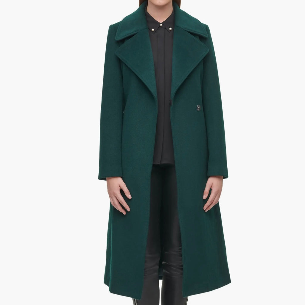 KARL LAGERFELD PARIS WOOL BLEND WRAP COAT