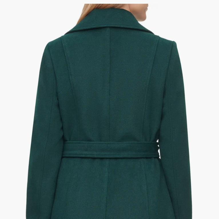 KARL LAGERFELD PARIS WOOL BLEND WRAP COAT