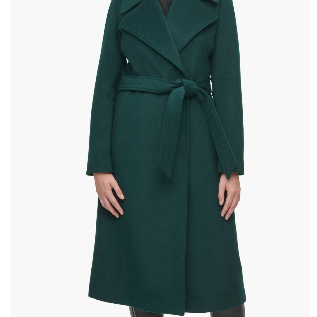KARL LAGERFELD PARIS WOOL BLEND WRAP COAT