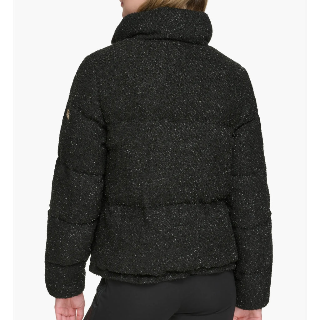 KARL LAGERFELD PARIS SPARKLE DOWN & FEATHER FILL PUFFER JACKET