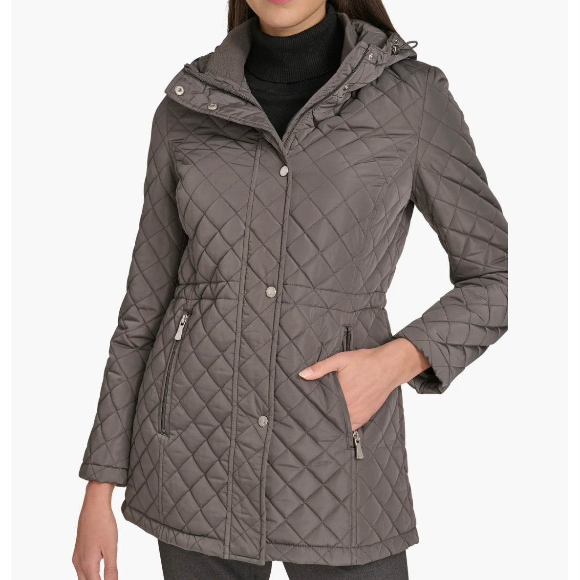 CALVIN KLEIN DIAMOND QUILTED HOODED JACKET
