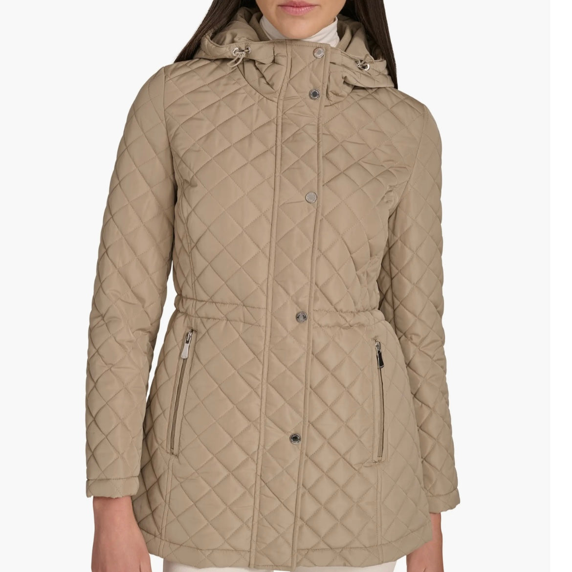 CALVIN KLEIN DIAMOND QUILTED HOODED JACKET