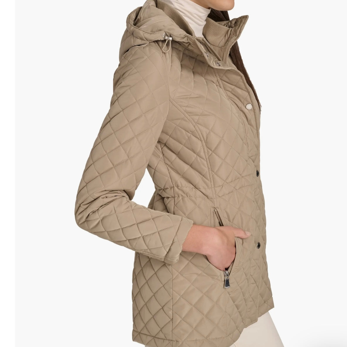 CALVIN KLEIN DIAMOND QUILTED HOODED JACKET