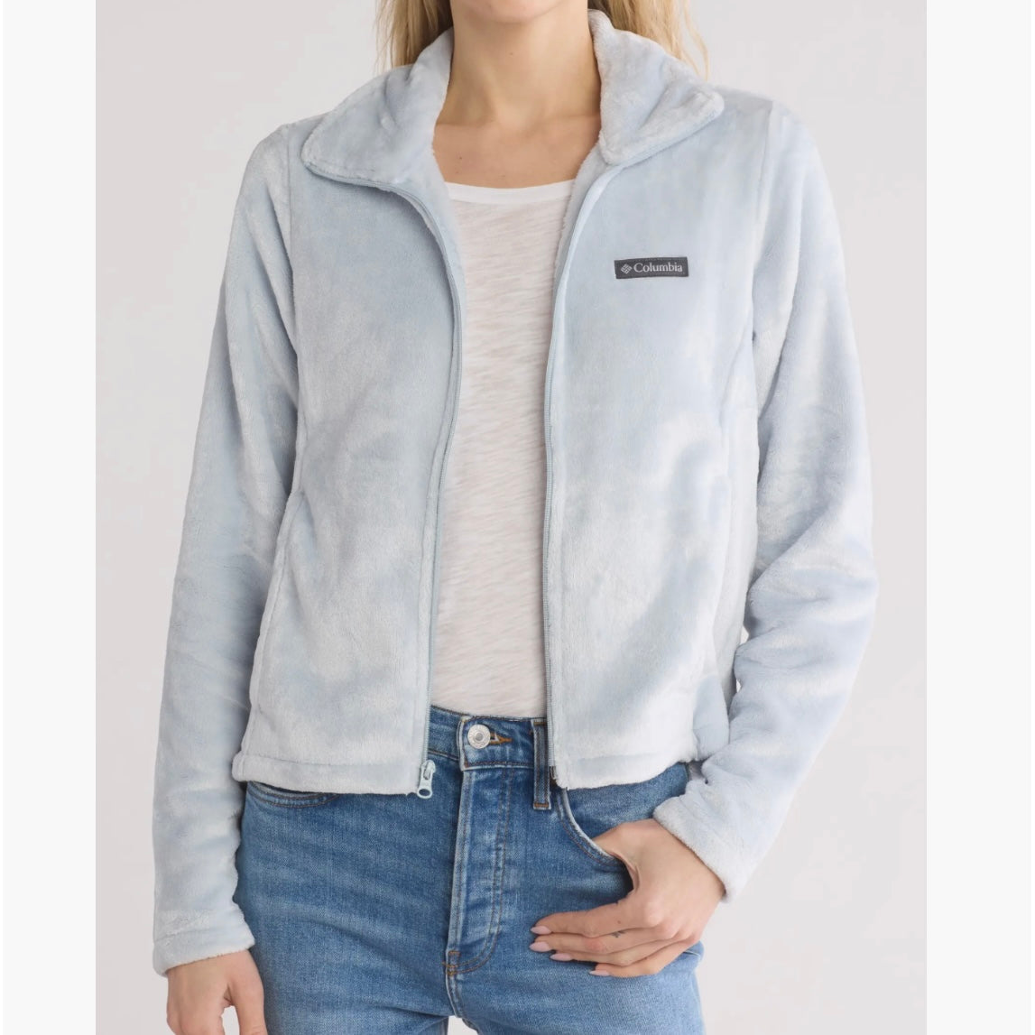 COLUMBIA BEECH FOREST FAUX FUR CROPPED JACKET