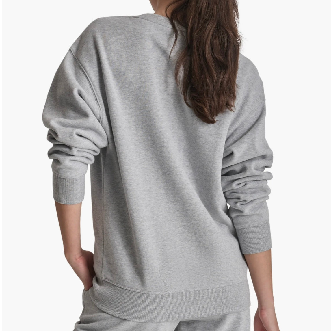 DKNY VARSITY SATIN LOGO SWEATSHIRT