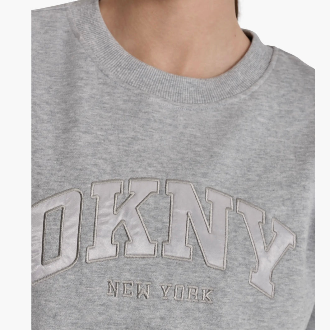 DKNY VARSITY SATIN LOGO SWEATSHIRT