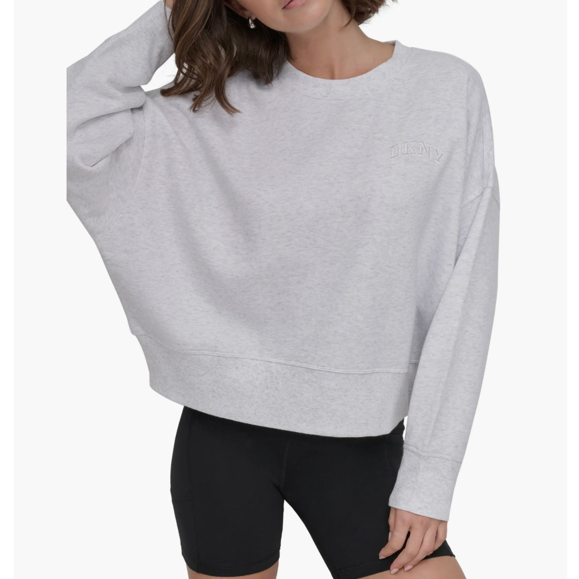 DKNY VARSITY EMBROIDERED LOGO SWEATSHIRT