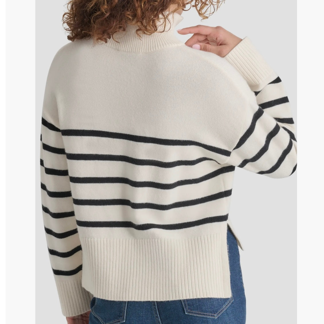 DKNY JEANS QUARTER ZIP PULLOVER SWEATER