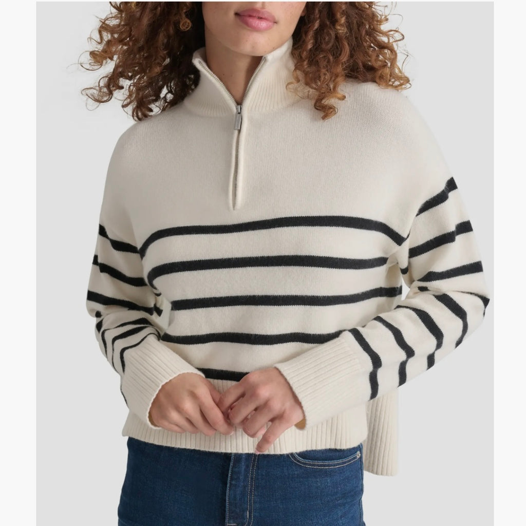DKNY JEANS QUARTER ZIP PULLOVER SWEATER