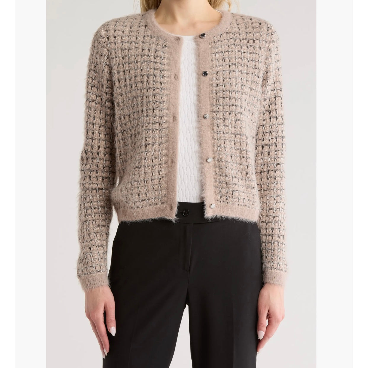 CALVIN KLEIN TEXTURED CARDIGAN SWEATER