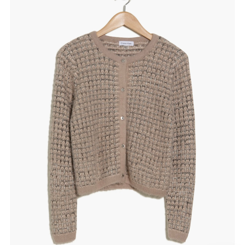 CALVIN KLEIN TEXTURED CARDIGAN SWEATER