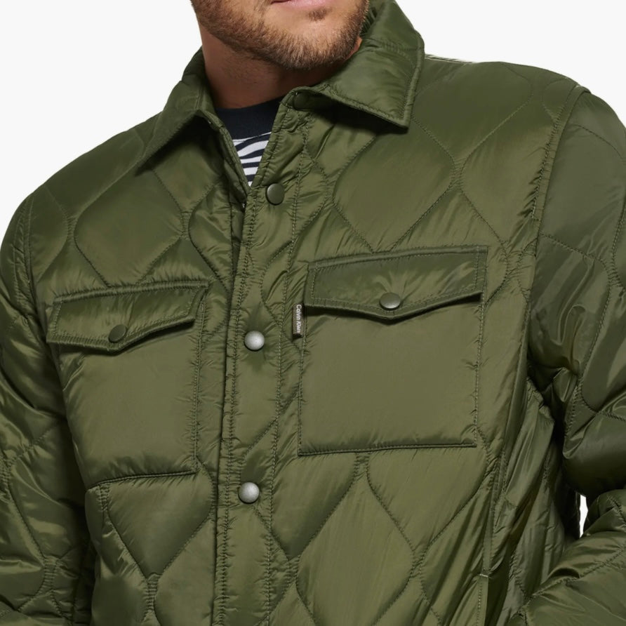 CALVIN KLEIN WATER RESISTANT QUILTED SHIRT JACKET