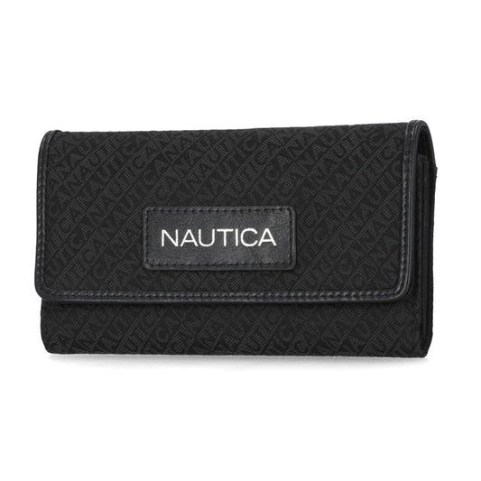 NAUTICA BLACK JACQUARD LOGO WALLET