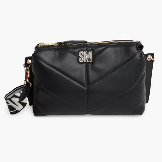 STEVE MADDEN CHEVRON TOP ZIP BAG