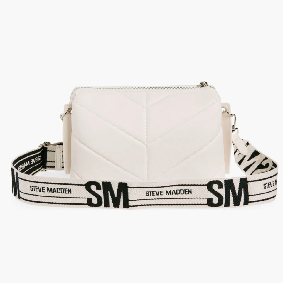 STEVE MADDEN CHEVRON TOP ZIP BAG