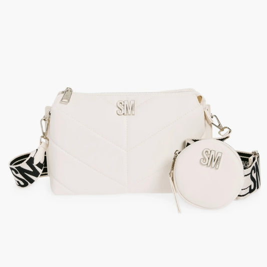 STEVE MADDEN CHEVRON TOP ZIP BAG