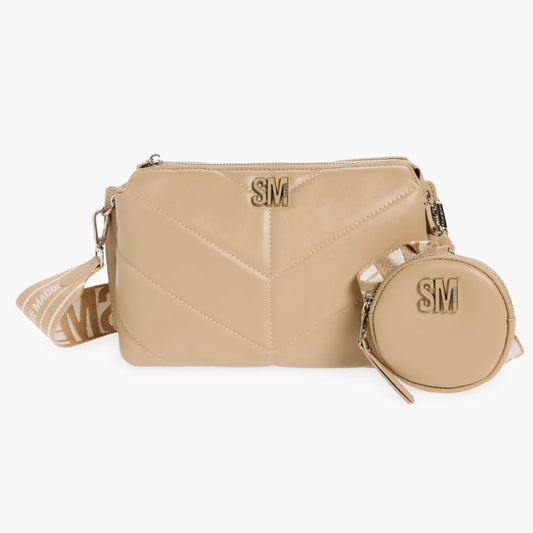 STEVE MADDEN CHEVRON TOP ZIP BAG