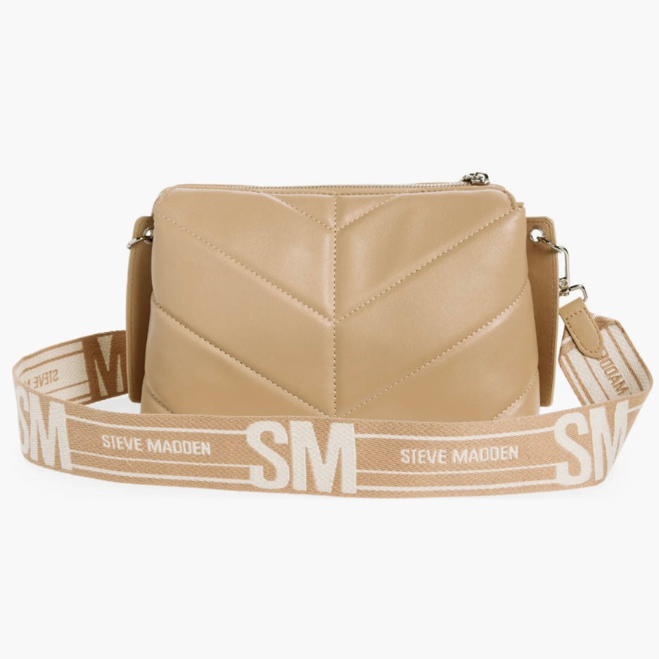 STEVE MADDEN CHEVRON TOP ZIP BAG