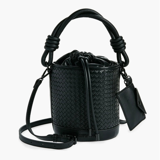 STEVE MADDEN WHIRL WOVEN BUCKET BAG