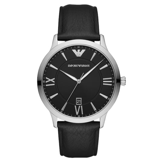 EMPORIO ARMANI LEATHER STRAP WATCH