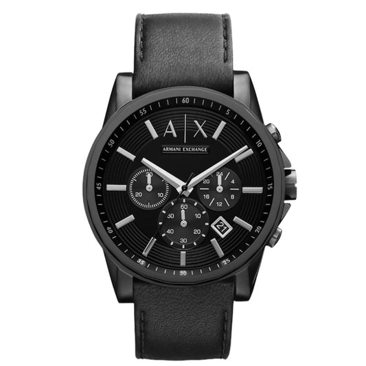 ARMANI EXCHANGE CHRONOGRAPH LEATHER WATCH