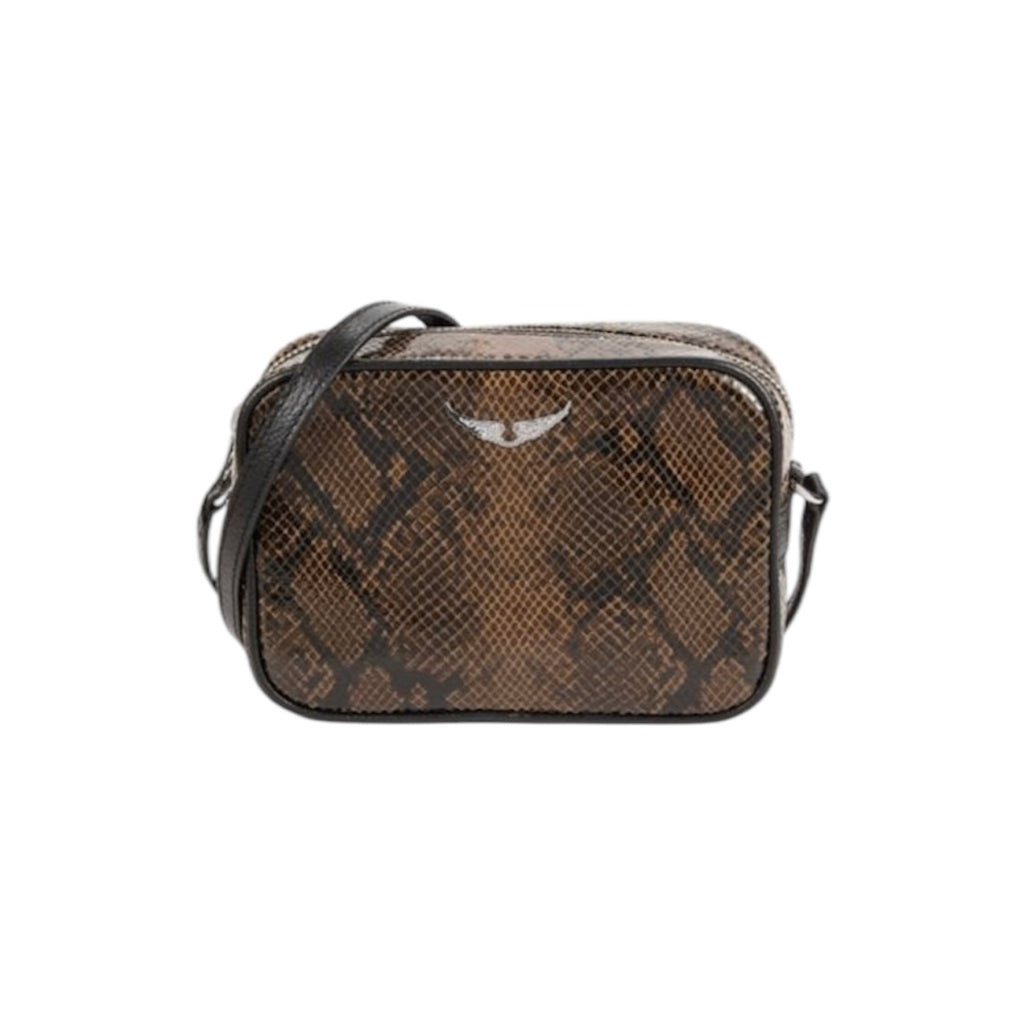 ZADIG & VOLTAIRE SMALL PYTHON EMBOSSED SHOULDER BAG