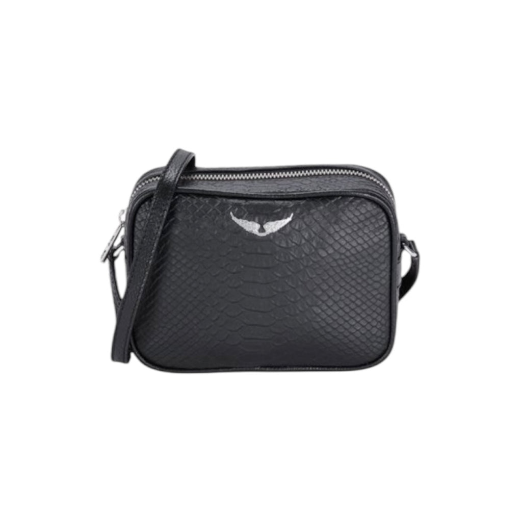 ZADIG & VOLTAIRE LIZARD EMBOSSED LEATHER SHOULDER BAG