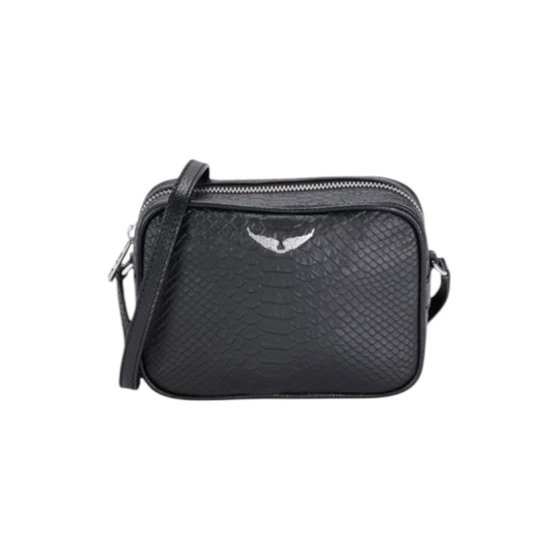 ZADIG & VOLTAIRE LIZARD EMBOSSED LEATHER SHOULDER BAG