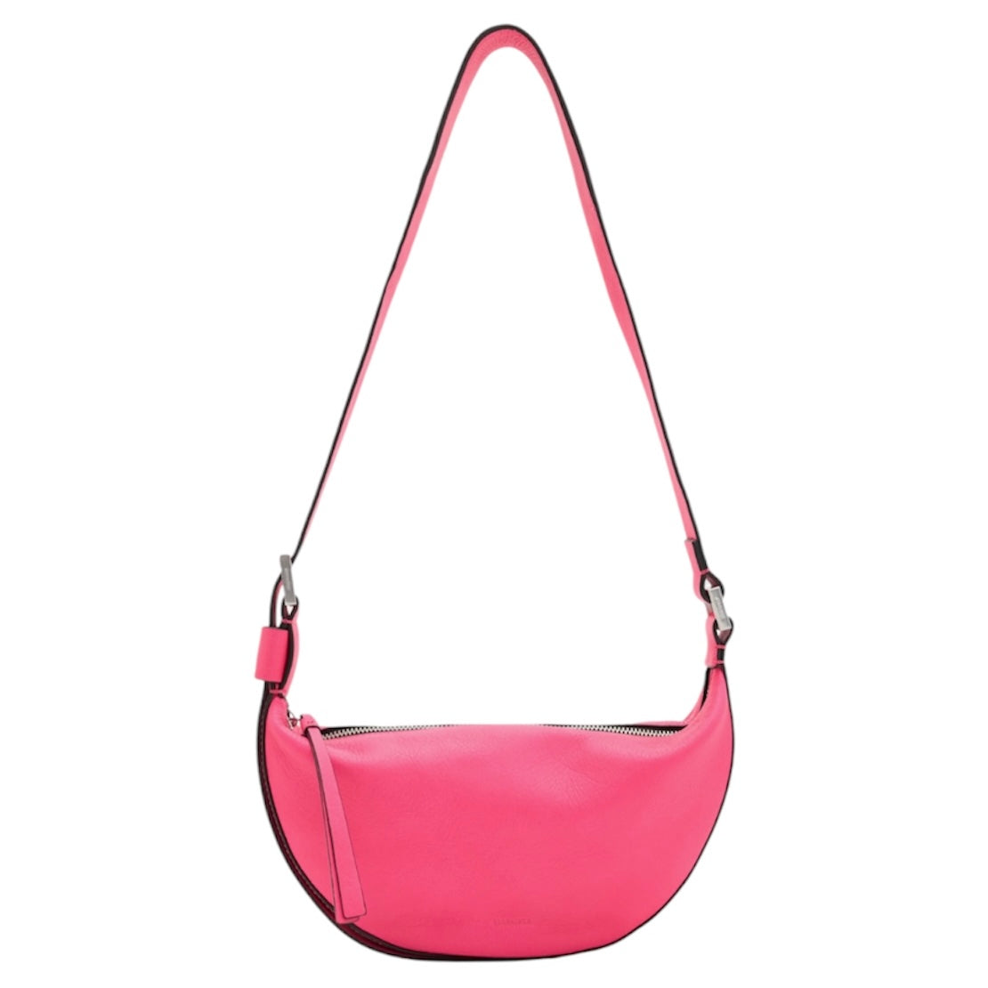 ALLSAINTS HALF MOON LEATHER CROSSBODY BAG