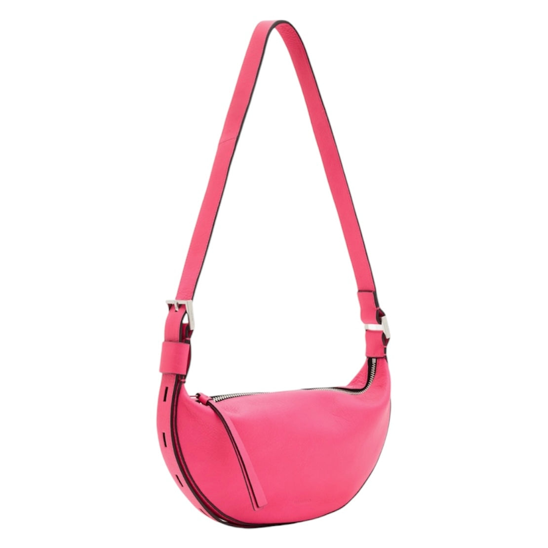 ALLSAINTS HALF MOON LEATHER CROSSBODY BAG